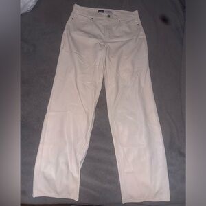 Old Navy Cream Faux Leather Pants